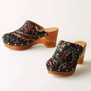 Sundance Cordani Zorba Tapestry Clogs Cyrilla Five Worlds 70s Boho