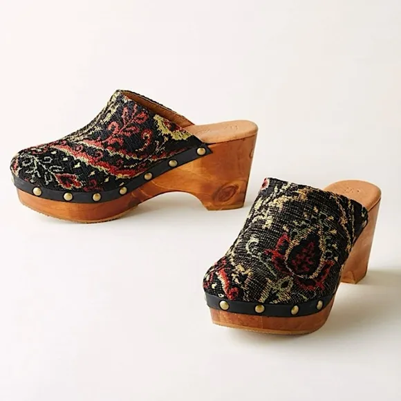 Sundance Cordani Zorba Tapestry Clogs Cyrilla Five Worlds 70s Boho