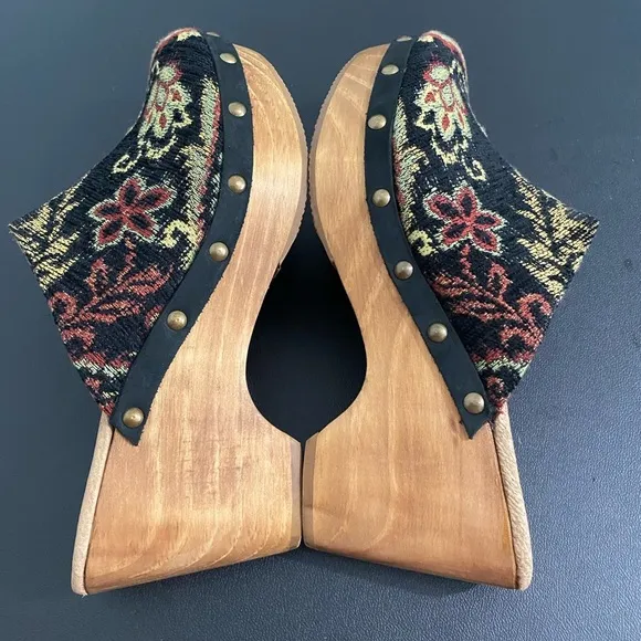 Sundance Cordani Zorba Tapestry Clogs Cyrilla Five Worlds 70s Boho