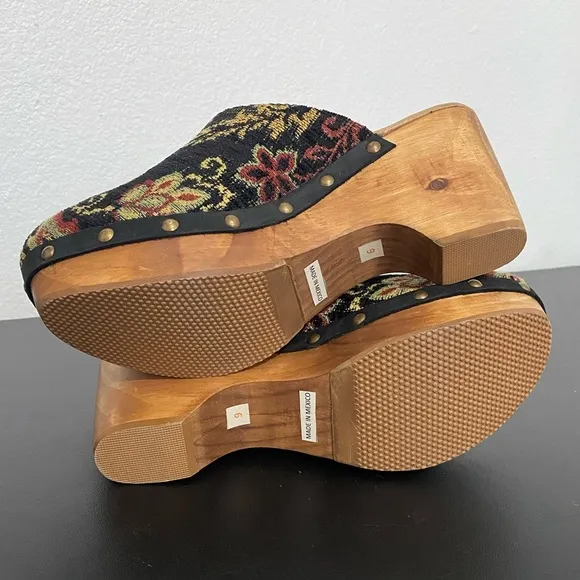 Sundance Cordani Zorba Tapestry Clogs Cyrilla Five Worlds 70s Boho