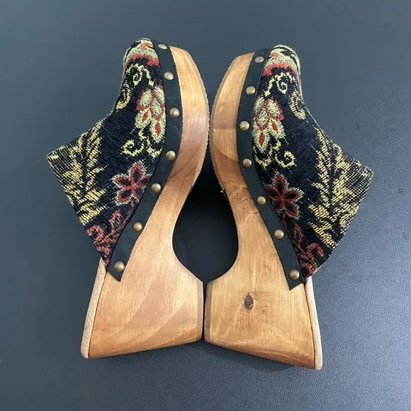 Sundance Cordani Zorba Tapestry Clogs Cyrilla Five Worlds 70s Boho