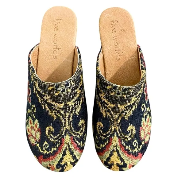 Sundance Cordani Zorba Tapestry Clogs Cyrilla Five Worlds 70s Boho
