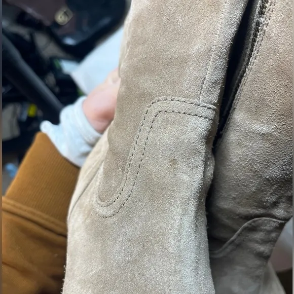 Sundance Kork-Ease Suede Wooden Platform Knee Boots Sz 8.5 Boho, Retro, Rivets