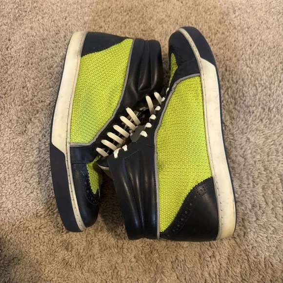 Swear London James 2 Hi-Top Size 13 EU 46 Neon Green Wingtip Dress Shoes Boots