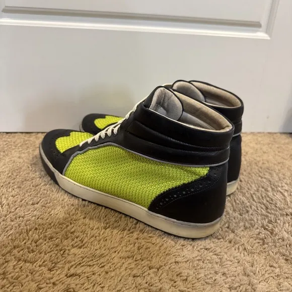 Swear London James 2 Hi-Top Size 13 EU 46 Neon Green Wingtip Dress Shoes Boots
