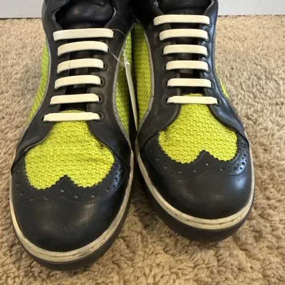 Swear London James 2 Hi-Top Size 13 EU 46 Neon Green Wingtip Dress Shoes Boots