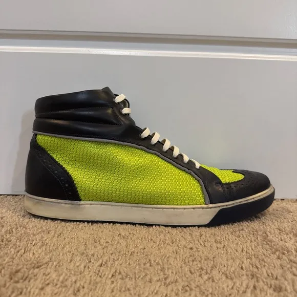 Swear London James 2 Hi-Top Size 13 EU 46 Neon Green Wingtip Dress Shoes Boots