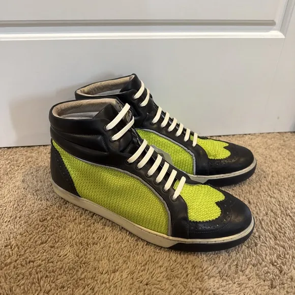 Swear London James 2 Hi-Top Size 13 EU 46 Neon Green Wingtip Dress Shoes Boots