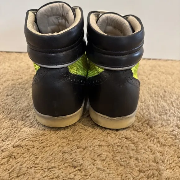 Swear London James 2 Hi-Top Size 13 EU 46 Neon Green Wingtip Dress Shoes Boots