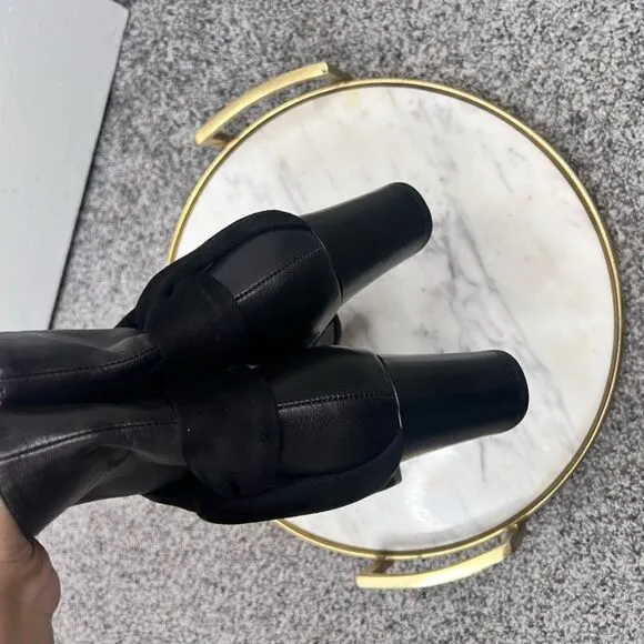 Sz 7 Karen Millen heeled boots with bow detail in black
