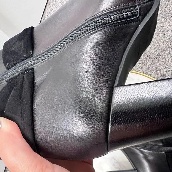 Sz 7 Karen Millen heeled boots with bow detail in black