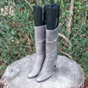 Sz 7.5 Genuine Leather High Heel Boots