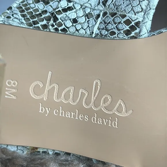 (T) Charles by Charles David City‎ Sand Reptile Print Block Heel Pumps, Size 8 M