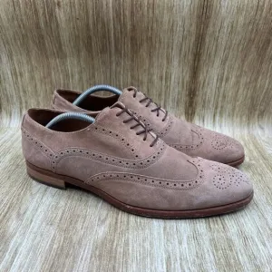 Taft Beck Suede Men's Size 10 EU 43 Brown Leather Oxford Wingtip Dress Shoes