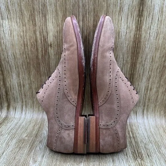Taft Beck Suede Men's Size 10 EU 43 Brown Leather Oxford Wingtip Dress Shoes