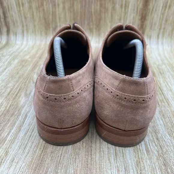 Taft Beck Suede Men's Size 10 EU 43 Brown Leather Oxford Wingtip Dress Shoes