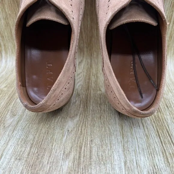 Taft Beck Suede Men's Size 10 EU 43 Brown Leather Oxford Wingtip Dress Shoes