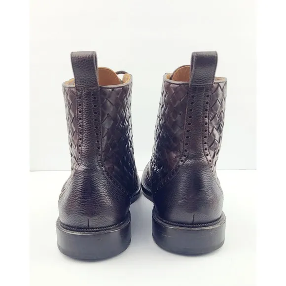 TAFT Men's Saint Handwoven Leather Wingtip Dress Boots - Size 41