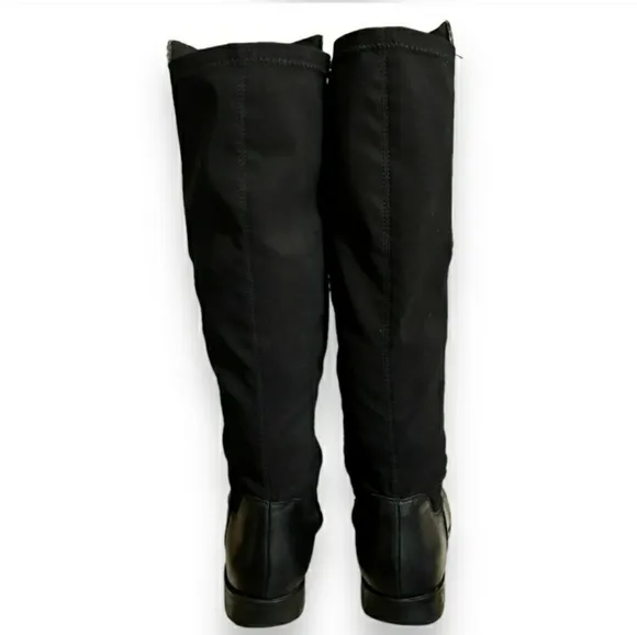 TAHARI Black Leather Brady Knee Boots