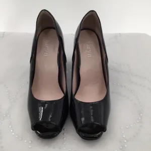 Taryn Rose Black patent leather peep toe  heels