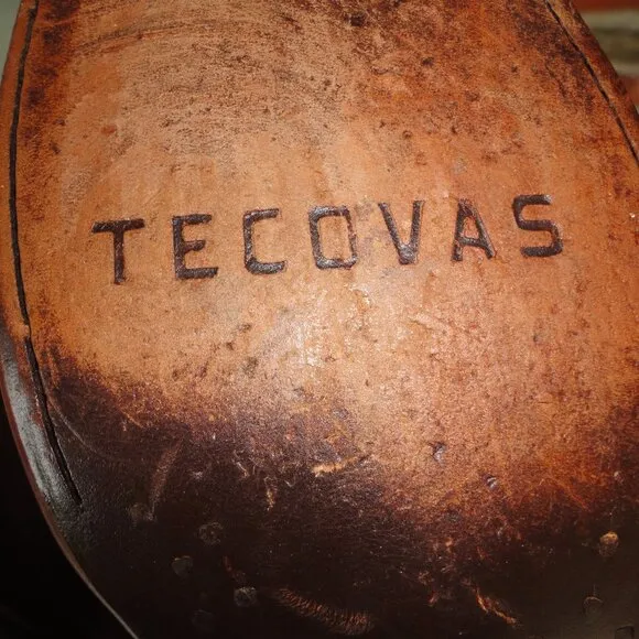 TECOVAS Women's Brown Leather Western Ankle Boots Size 8B