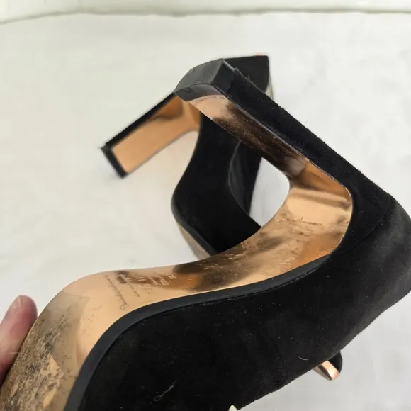 Ted Baker Black Suede Copper Pointed Toe Heels, 8