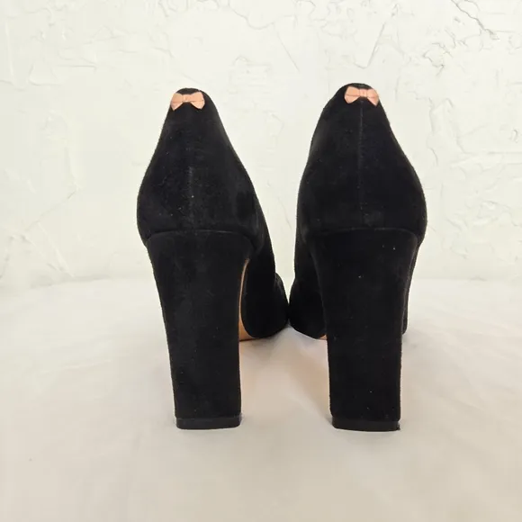 Ted Baker Black Suede Copper Pointed Toe Heels, 8