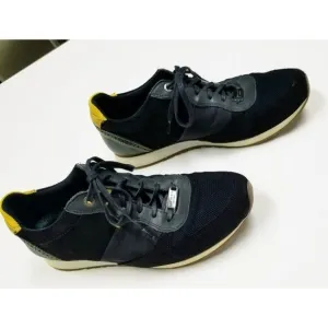 ted baker london Shindl mens Tennis shoes leather blue yellow size 9 lace up