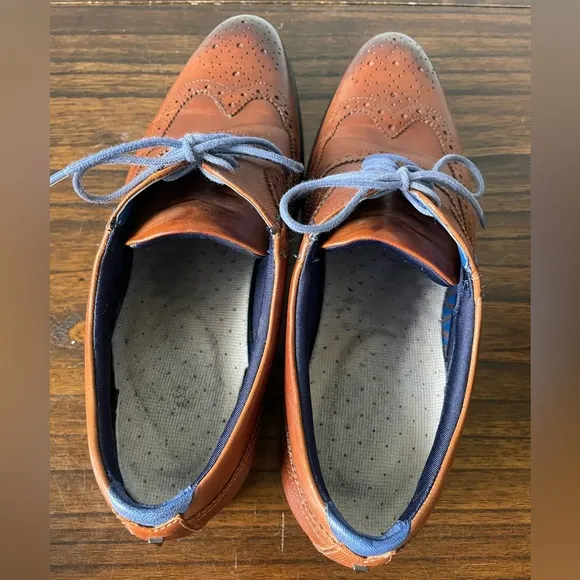 Ted Baker London size 10 men’s brown leather oxford dress shoes EUC