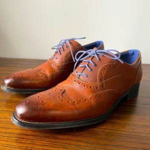 Ted Baker London size 10 men’s brown leather oxford dress shoes EUC