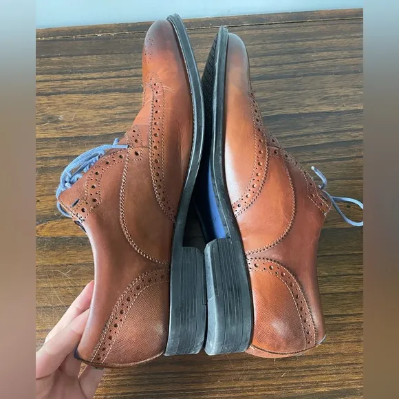 Ted Baker London size 10 men’s brown leather oxford dress shoes EUC