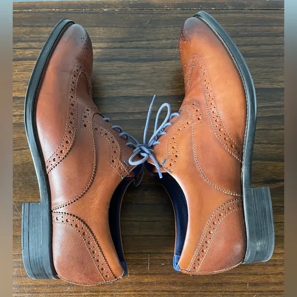Ted Baker London size 10 men’s brown leather oxford dress shoes EUC