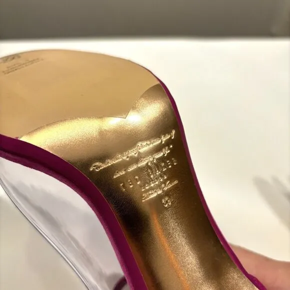 Ted Baker Mirobel Purple Suede‎ Cut Out Detail Strap Sandals US Size 8.5
