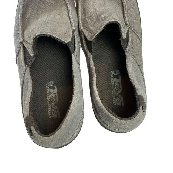 Teva Clifton Creek Herringbone Shoes Moc Toe Loafer Men's Size 8 Gray 1003432