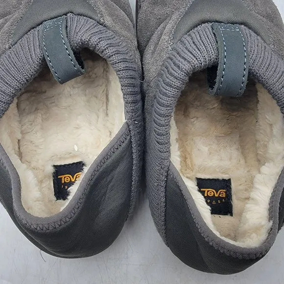 Teva ReEmber Plushed Mens 11 Gray Slipper Shoes Comfort Lined Warm Casual