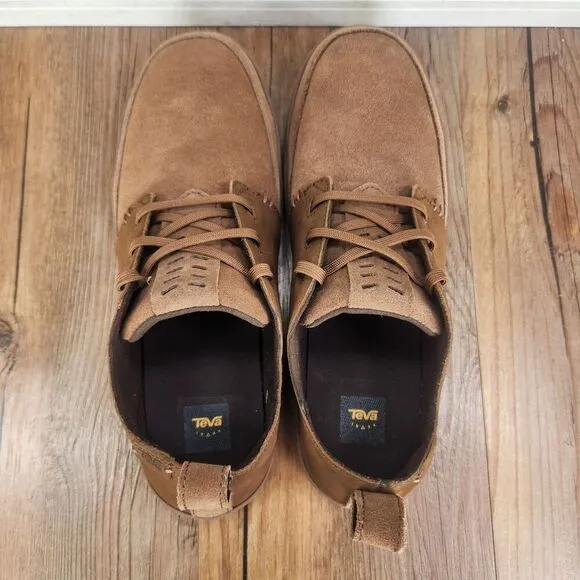 Teva Canyon Life Leather Mens Sz 9.5 Brown Suede Casual Lifestyle Sneakers Shoes
