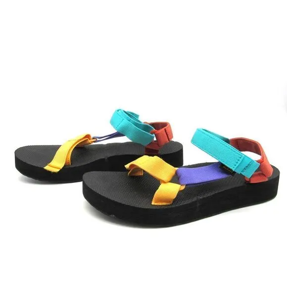 TEVA WOMEN’S MIDFORM UNIVERSAL SANDALS IN BRIGHT RETRO MULTI SZ 10