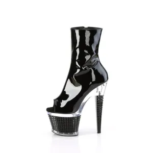 Textured Platform High Heel Ankle Boots