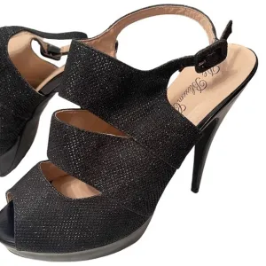 The Blossom Collection Black High Heel Shoe Size 9 NWOT