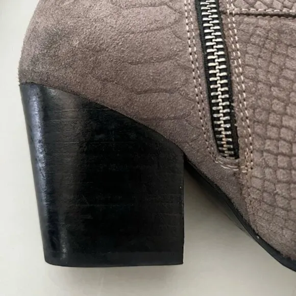 The Kooples Ankle Boots Gray - Leather Snake Print