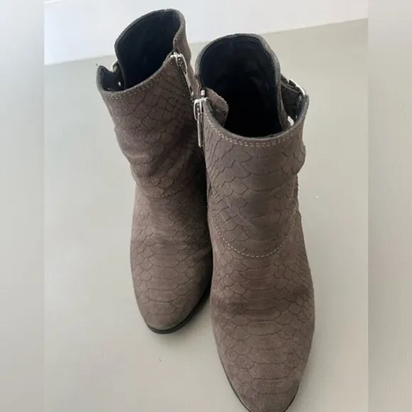 The Kooples Ankle Boots Gray - Leather Snake Print