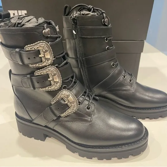 The Kooples Leather Combat Boots NIB