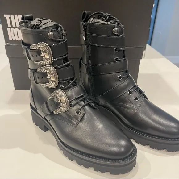 The Kooples Leather Combat Boots NIB