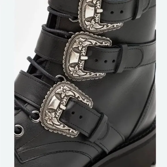 The Kooples Leather Combat Boots NIB