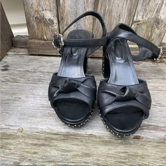 THE KOOPLES Stud Details Leather Sandals size EU 38