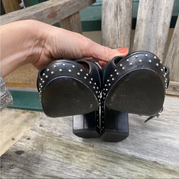 THE KOOPLES Stud Details Leather Sandals size EU 38