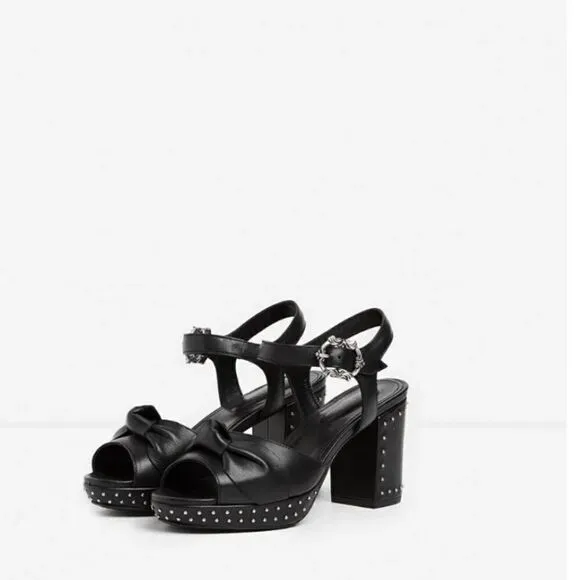 THE KOOPLES Stud Details Leather Sandals size EU 38