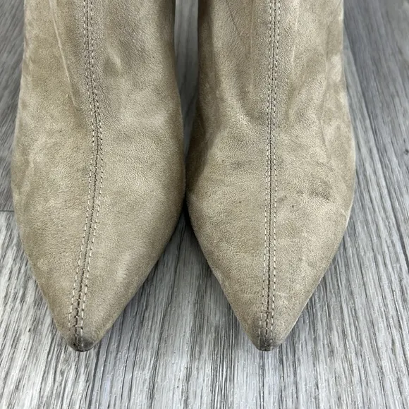 Theory Women's Natural Faux Suede Sock Boot