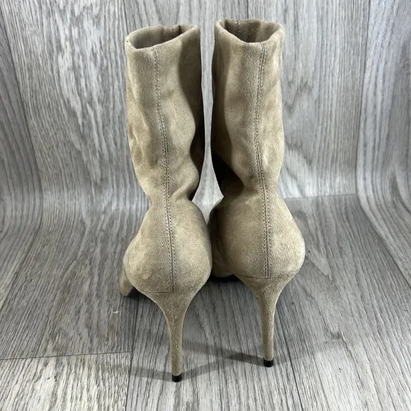 Theory Women's Natural Faux Suede Sock Boot
