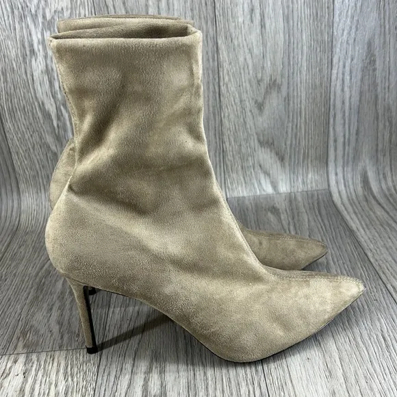 Theory Women's Natural Faux Suede Sock Boot